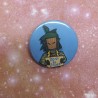 A closeup of the 25mm badge