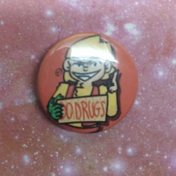A closeup of the 25mm badge