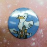 A closeup of the 37mm badge